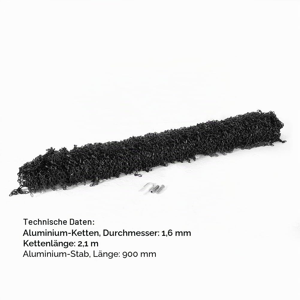 lyrlody Aluminium Kettenvorhang, 90 * 214.5cm Fliegenvorhang Fliegengitter Tür Rollo Seitlich für Küchen Geschäfte, Vorhang für Raumteiler, Kettenvorhang für Türen, Insektenschutz