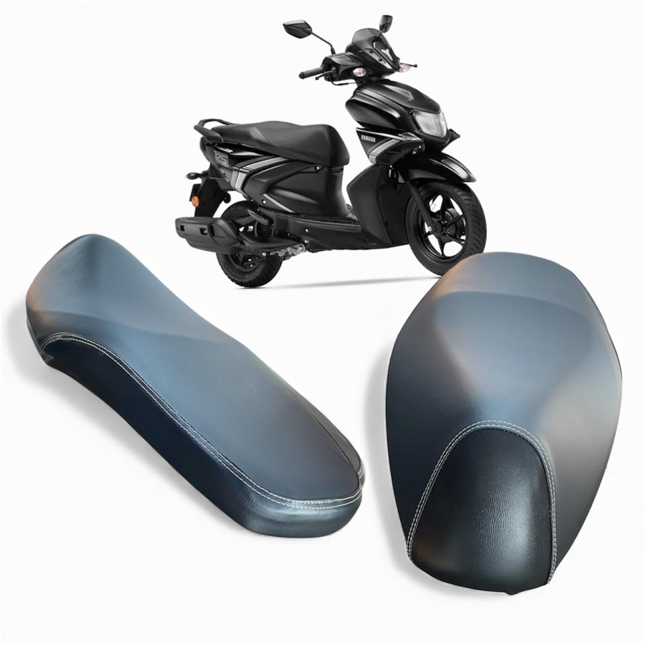 Maya RAY ZR 125 Seat Cover | RAY ZR 125CC Scooty Seat Cover Protect from Rust and Dust, PU Leather Waterproof Durable Black (Black)-image-28