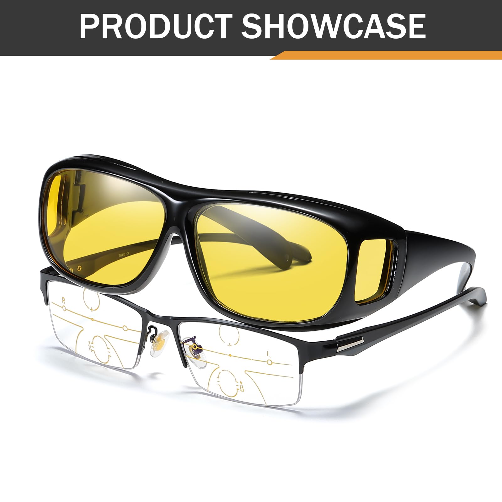 Polarisierte Passform über Brille, Sonnenbrille, für Herren und Damen, Nachtsichtbrille, zum Fahren