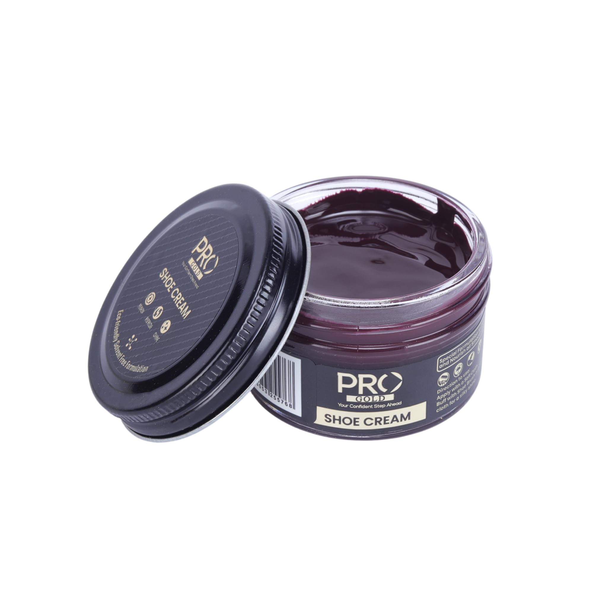 PRO Shoe Cream Polish - 45 ML | Natural Waxes Formula for Leather Shoes | Enriched with Carnauba & Bees Wax | Long-Lasting Shine | Leather Shoe Cream Polish