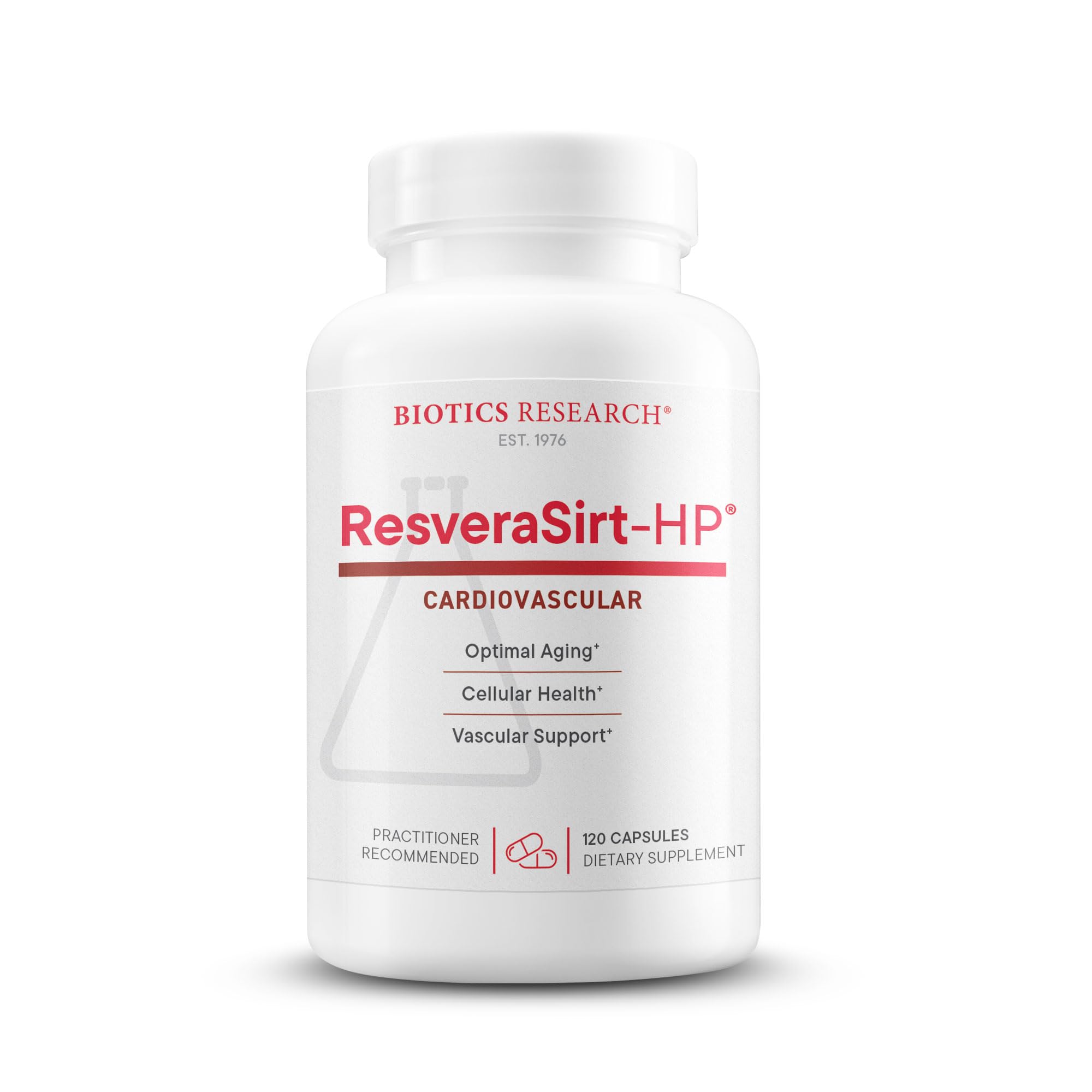 ResveraSirt HP Formulated by Dr. Mark Houston, Trans Resveratrol, Quercetin, Increase Sirtuin Activity, Cardiovascular Support, Heart Power, Vascular Support, 120 Capsules
