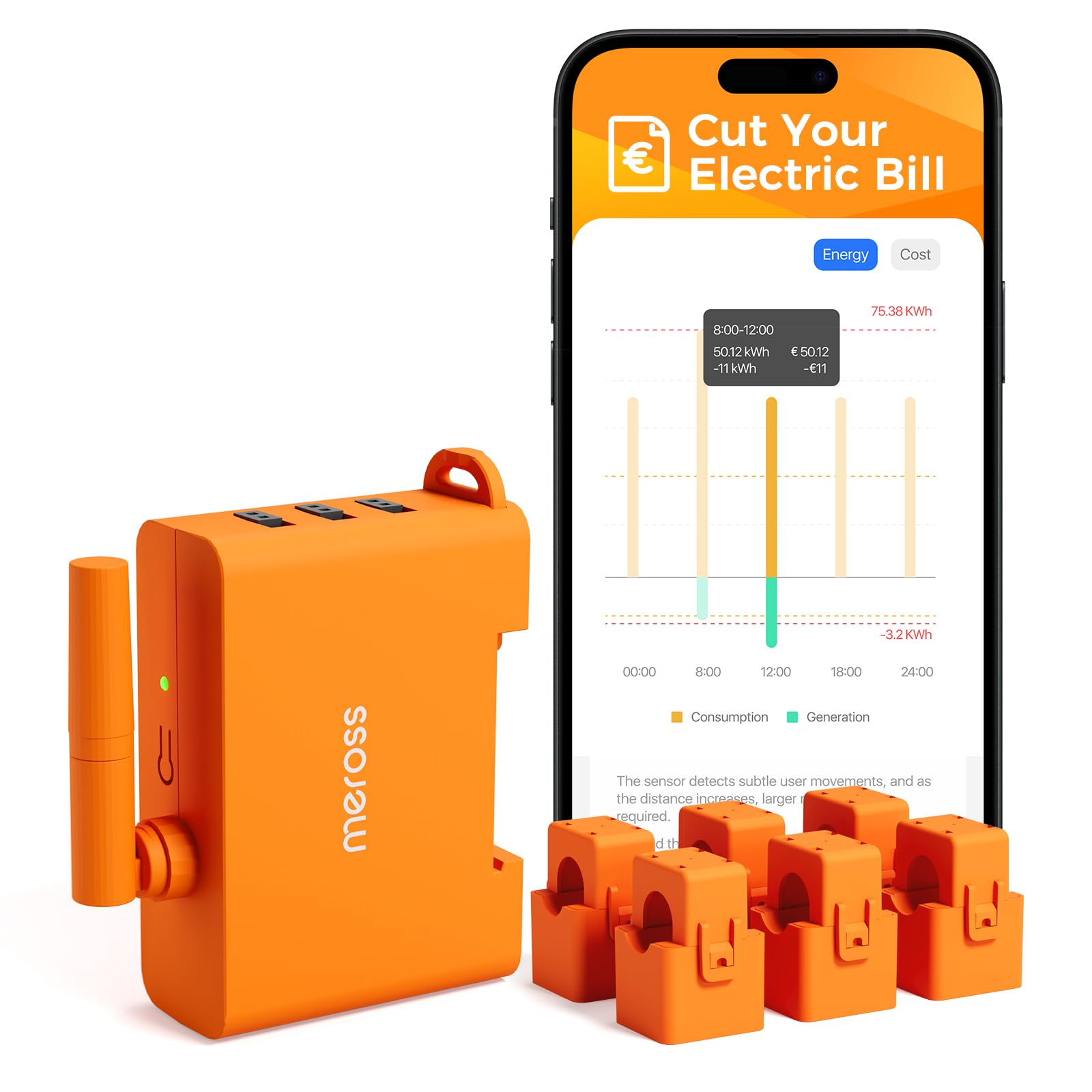 Meross Smart Meter 3-Phase Electricity Meter with 6 Measuring Channels, DIN Rail WLAN Energy Meter with Home Assistant for Balcony Power Plant, PV Systems, Free Use of the meross Cloud