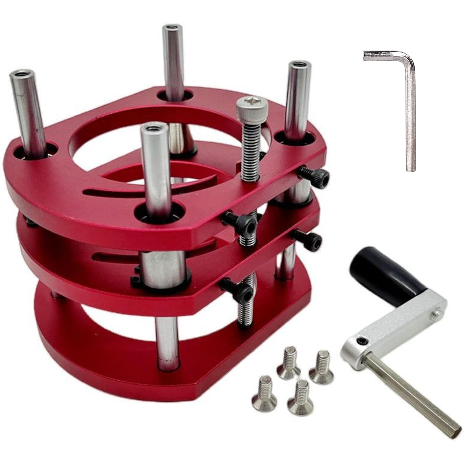 Durability and Stable Router Table Base for Woodworking Tools Crank Operated Height Adjustment Safe Four Claw Design Precise Router Lifting Base