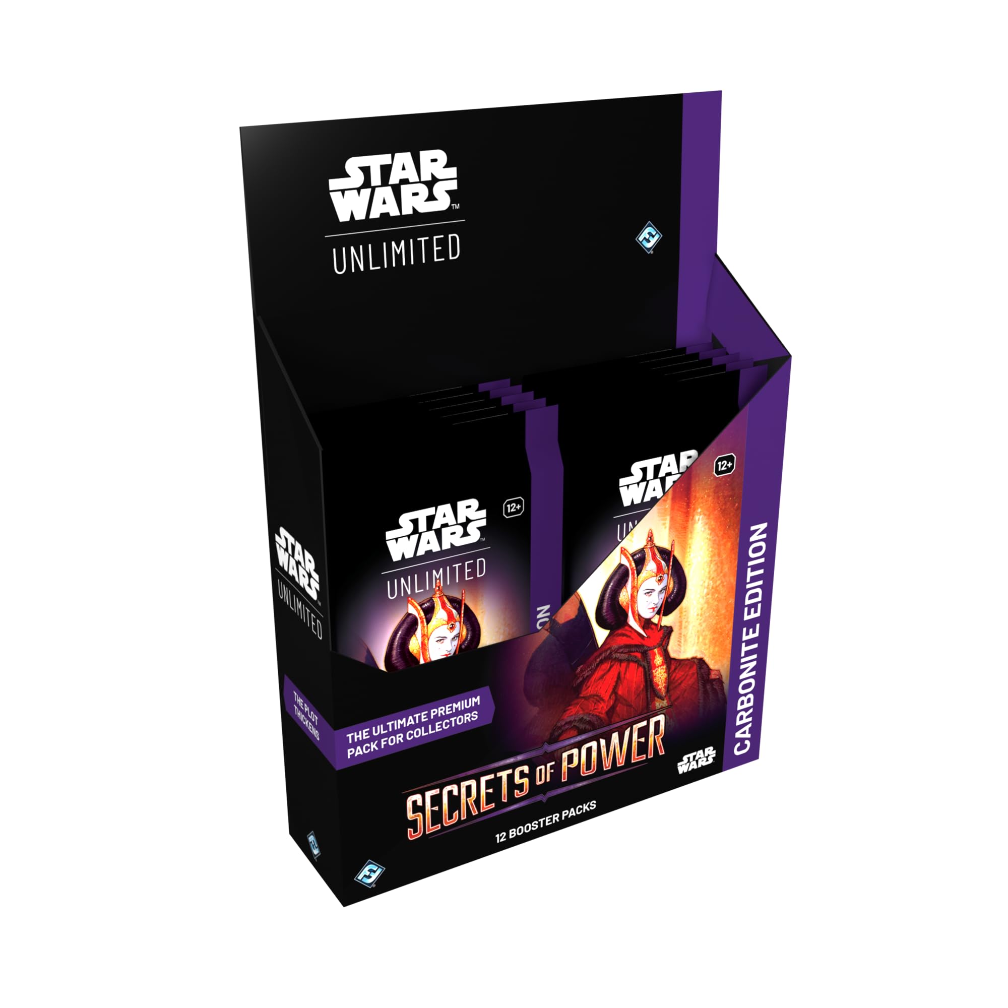 Asmodee - FFG - Star Wars: Unlimited Trading Card Game - Secrets of Power - Carbonite Booster Display mit 12 Boostern - TCG für Kinder und Erwachsene, Alter 12+, 2+ Spieler, 20 Minuten - Englisch