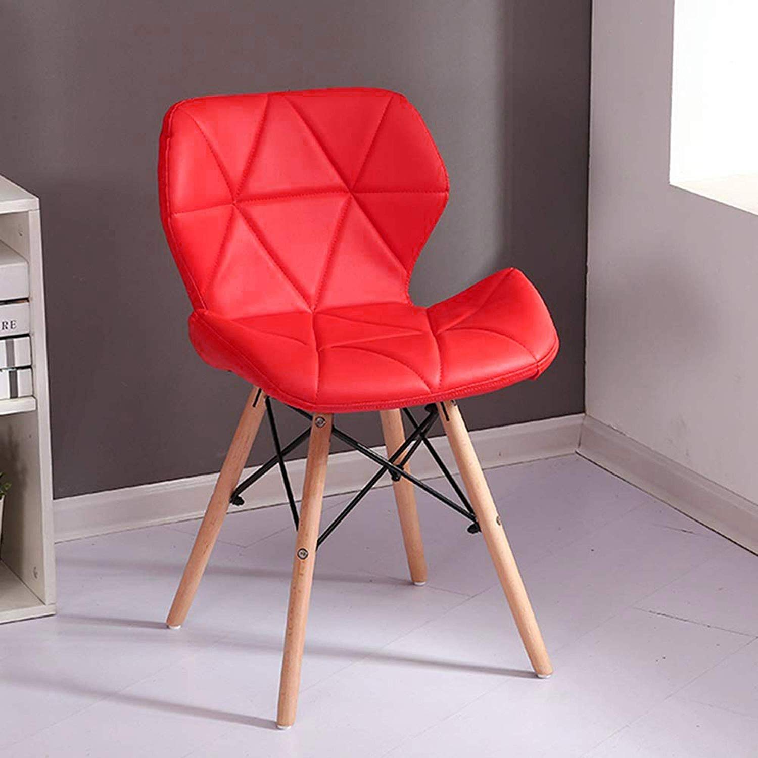 TIED RIBBONS Standard Designer DSW Chair for Home, Living Room, Cafe, Bed Room, Office, Side Chair, Accent Chair (Red)-image-1