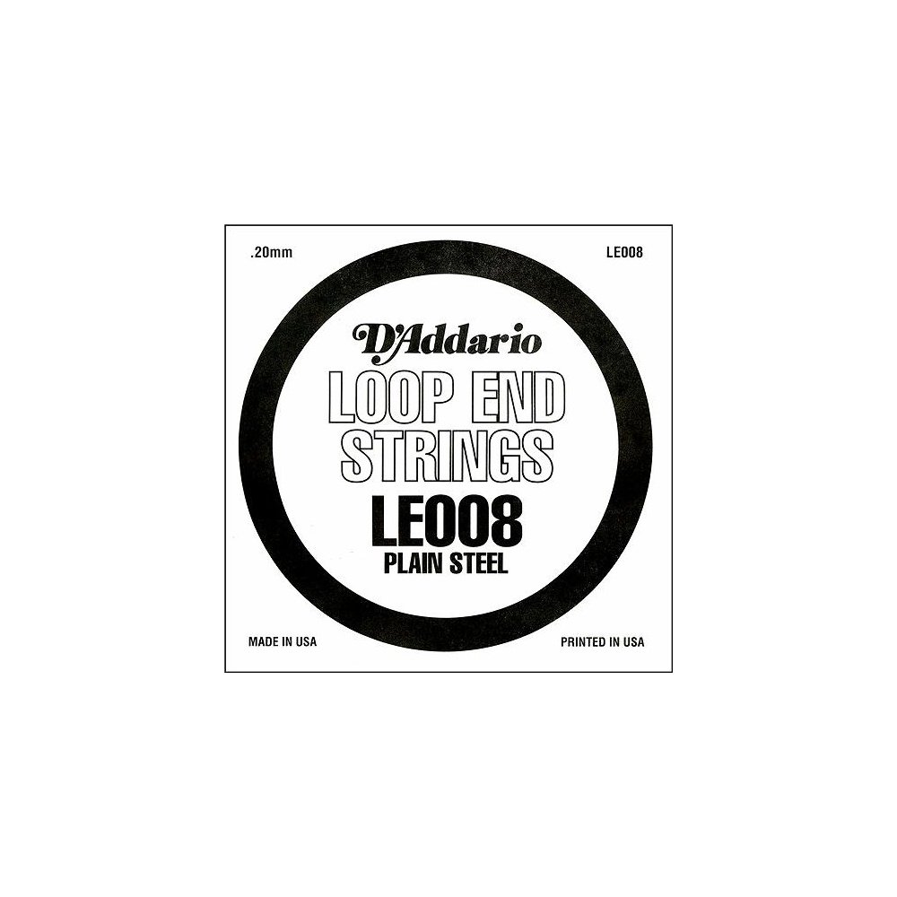 D'Addario .008 Plain Steel Loop End Single String