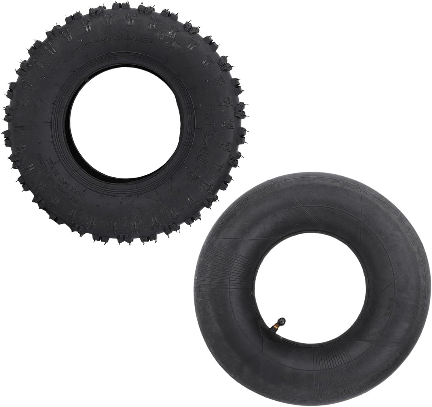 Keenso Tire, Heavy Duty 4.10-6 Tubeless Rubber Tire for Utility Carts, Enhanced Grip & Compatibility with Go Karts and ATVs