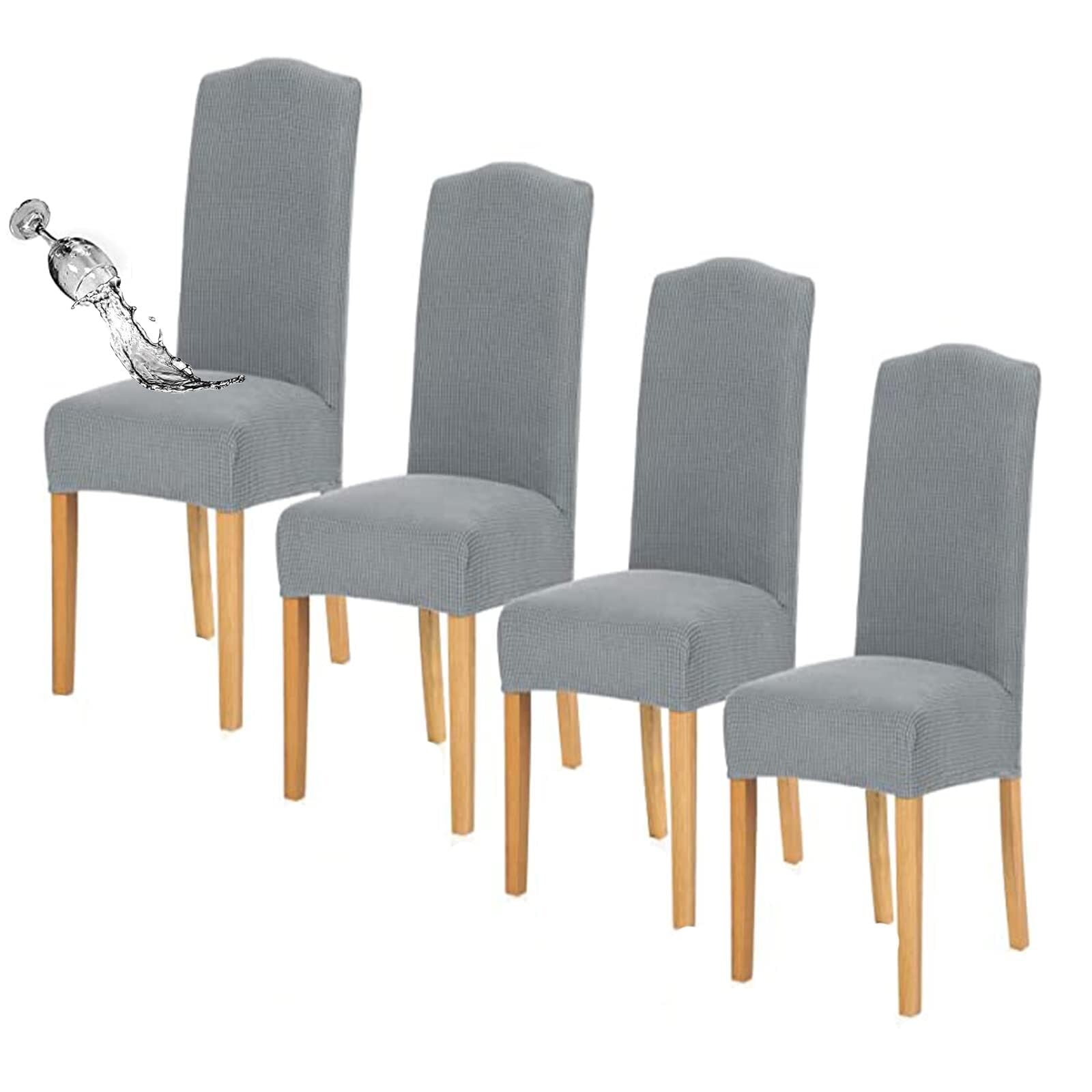 NMVAWIPT Waterproof Dining Chair Covers With Elastic Hem, Stretch Removable Washable Seats Slipcovers(34#,4pcs)