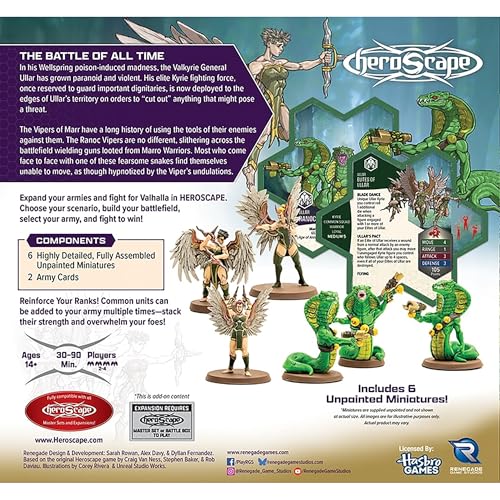 Renegade Game Studios Heroscape Elites of Ullar & Ranoc Vipers Exp | Miniatures Combat Set con 6 Figuras Preensambladas, mecánicas Blade Dance y habilidades de Hipnosis, Compatible con Master Sets miniatura 2