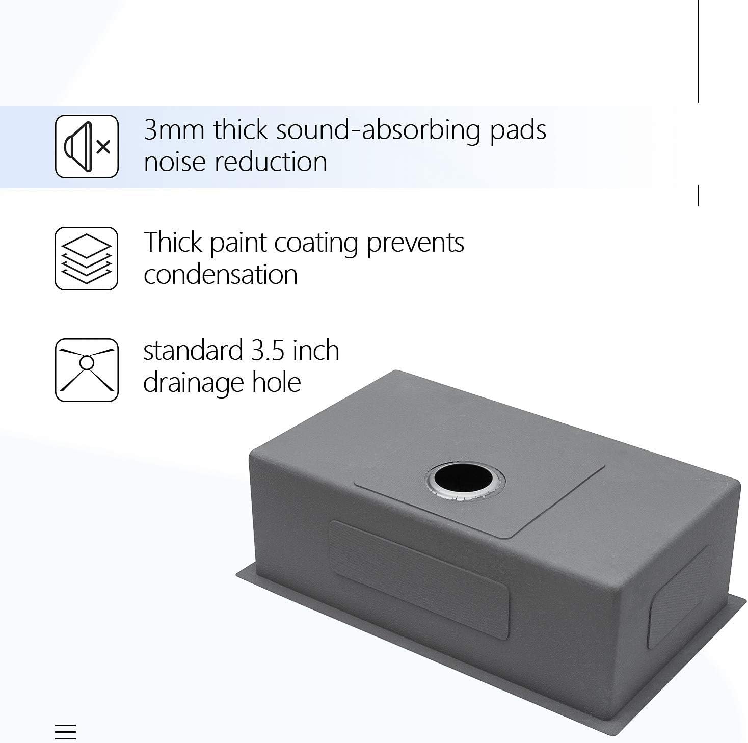 Nеw Prоduсt 27 inch Kitchen Sink -Lordear Undermount Deep Single Bowl Stainless Steel Kitchen Sink Basin