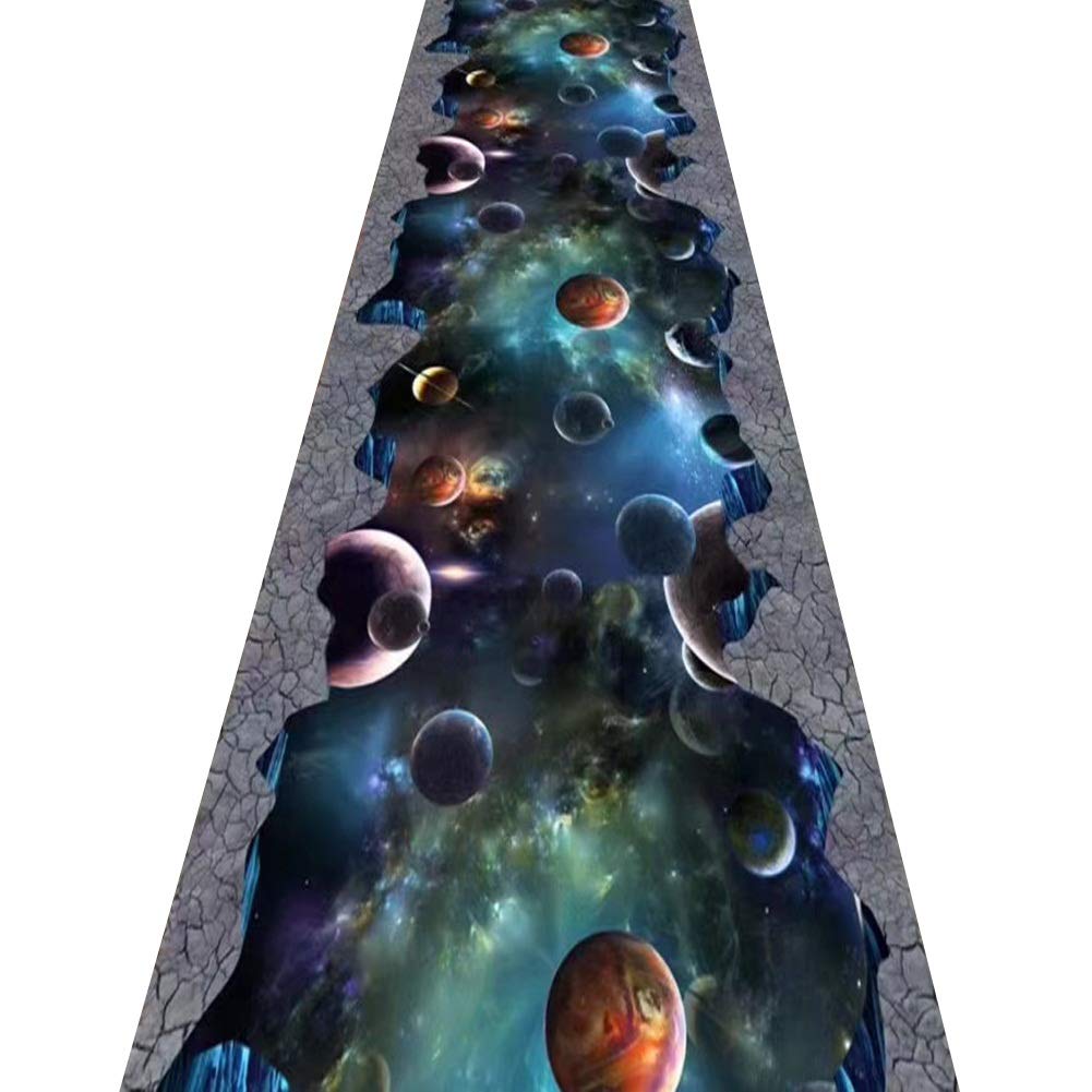 Tapis de passage d'allée anti-usure et absorbant motif planète