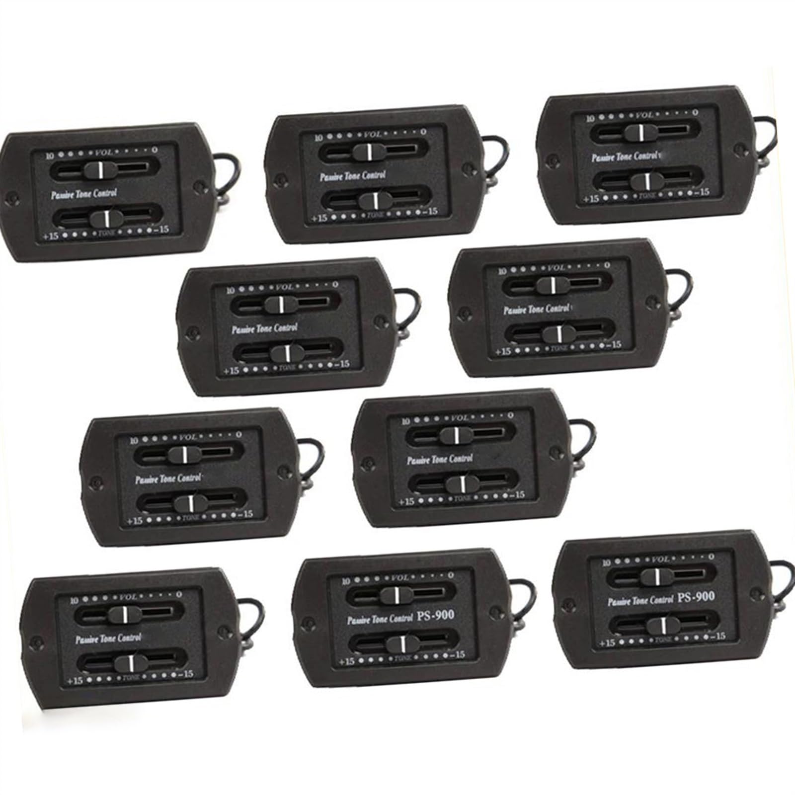10 Pezzi 2 Bande EQ Preamplificatore Pickup per Chitarra Controllo del Volume Passivo Tono Pickup Piezo Equalizzatore con Spina da 2,5 Mm Inclusa