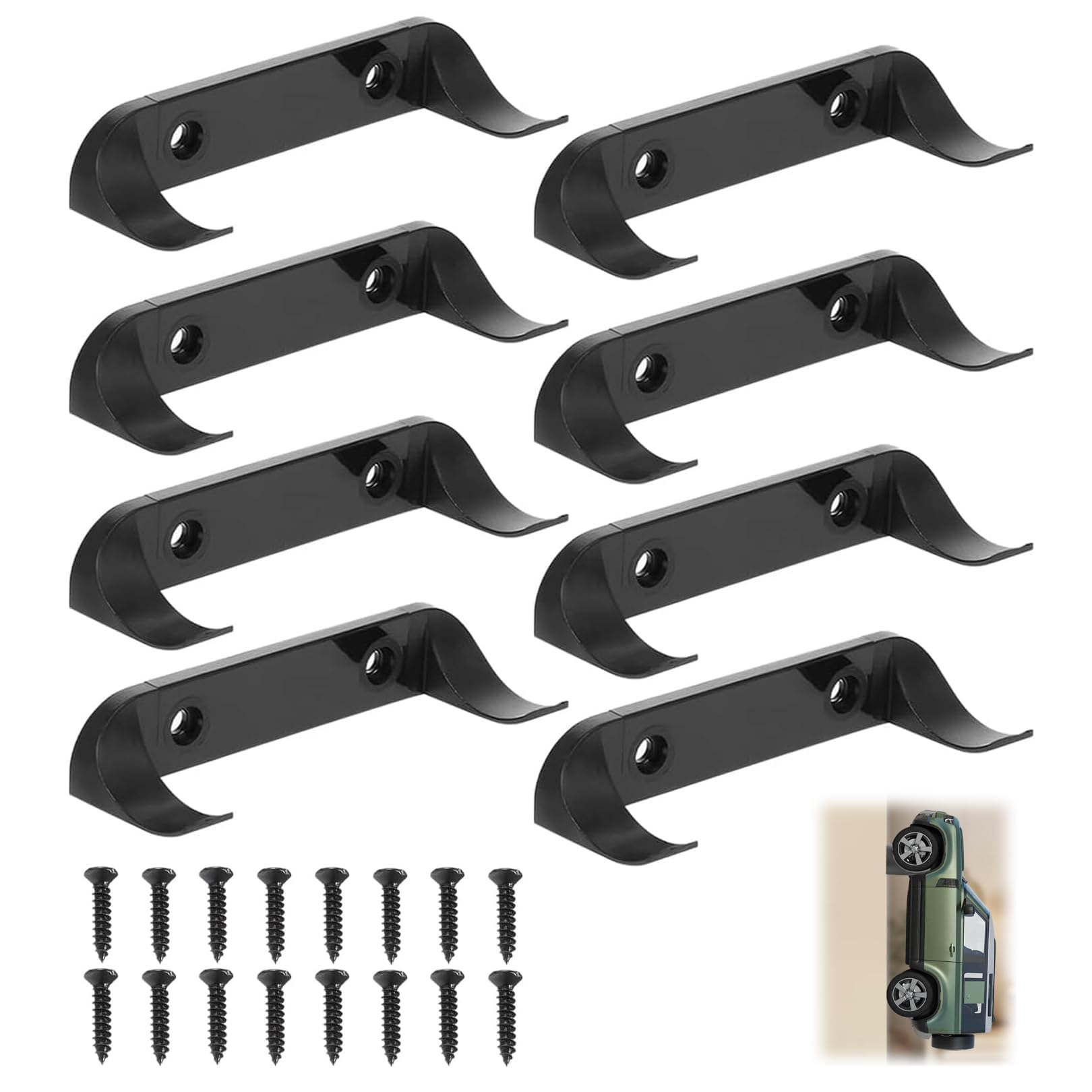 8 Pcs Cars Display Holder Bracket Toy Shelves,Compatible with Lego Car,for Speed Champions Wall Mount Series with Screws for Enthusiasts,for f1 Car,Hooks for Stand Sturdy Vertical for Collectors