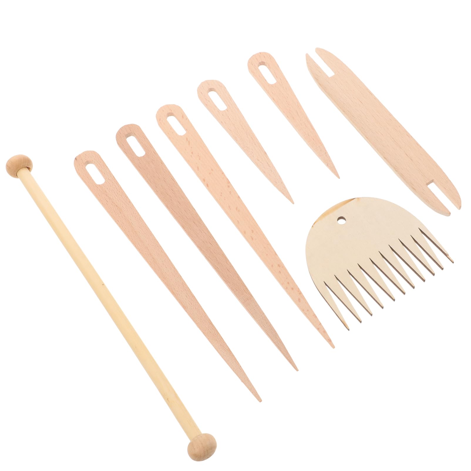 40 Piezas Kit para tejer tapices marcadores de crochet aguja de ganchillo talón telares de madera para tejedoras knitting kit tejido de tapicería ganchillo de punto Beige
