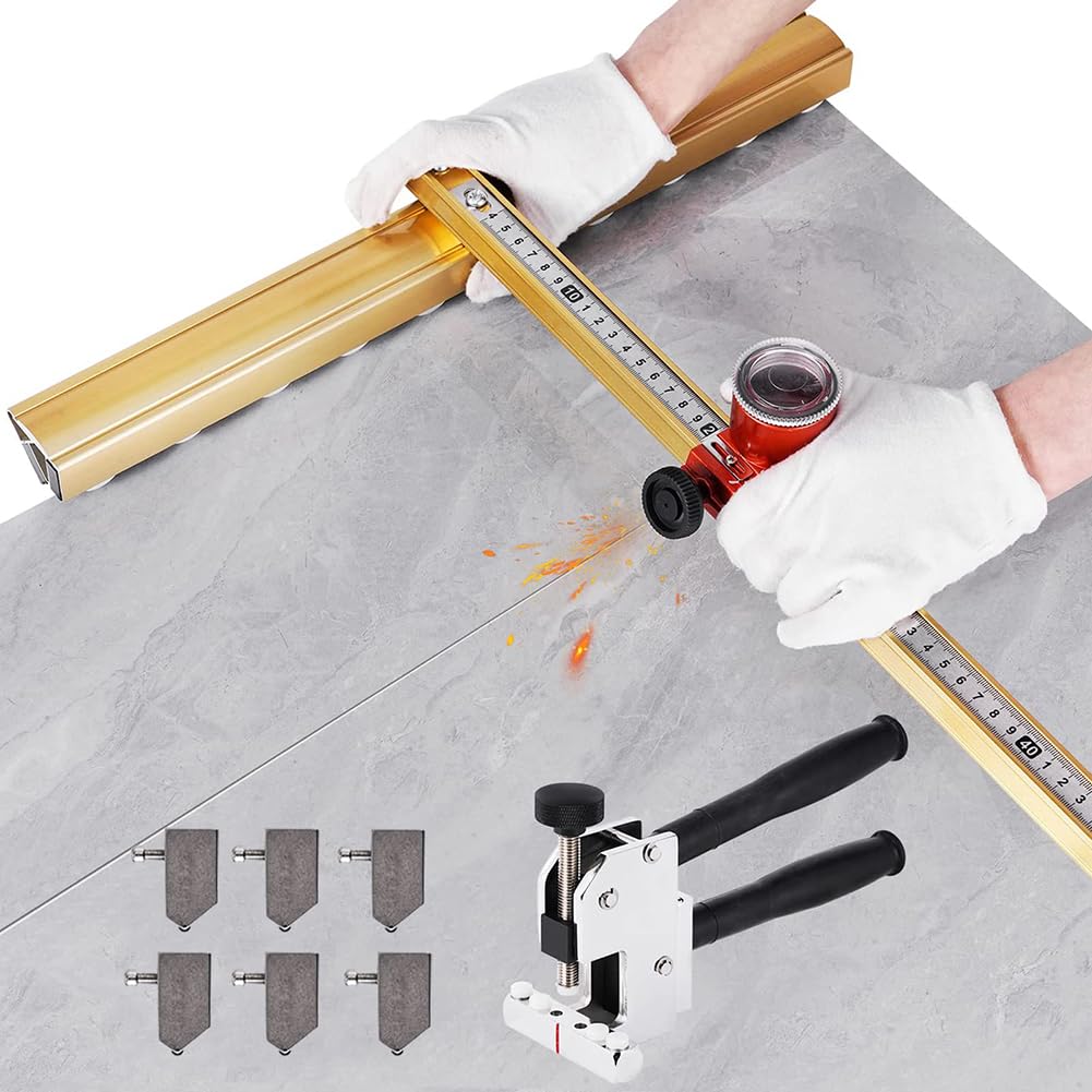 Cortador profesional de azulejos de cerámica de porcelana, cortador manual de azulejos, cortador de azulejos en T grande, herramientas manuales con alicates para azulejos de alta resistencia 0.9m