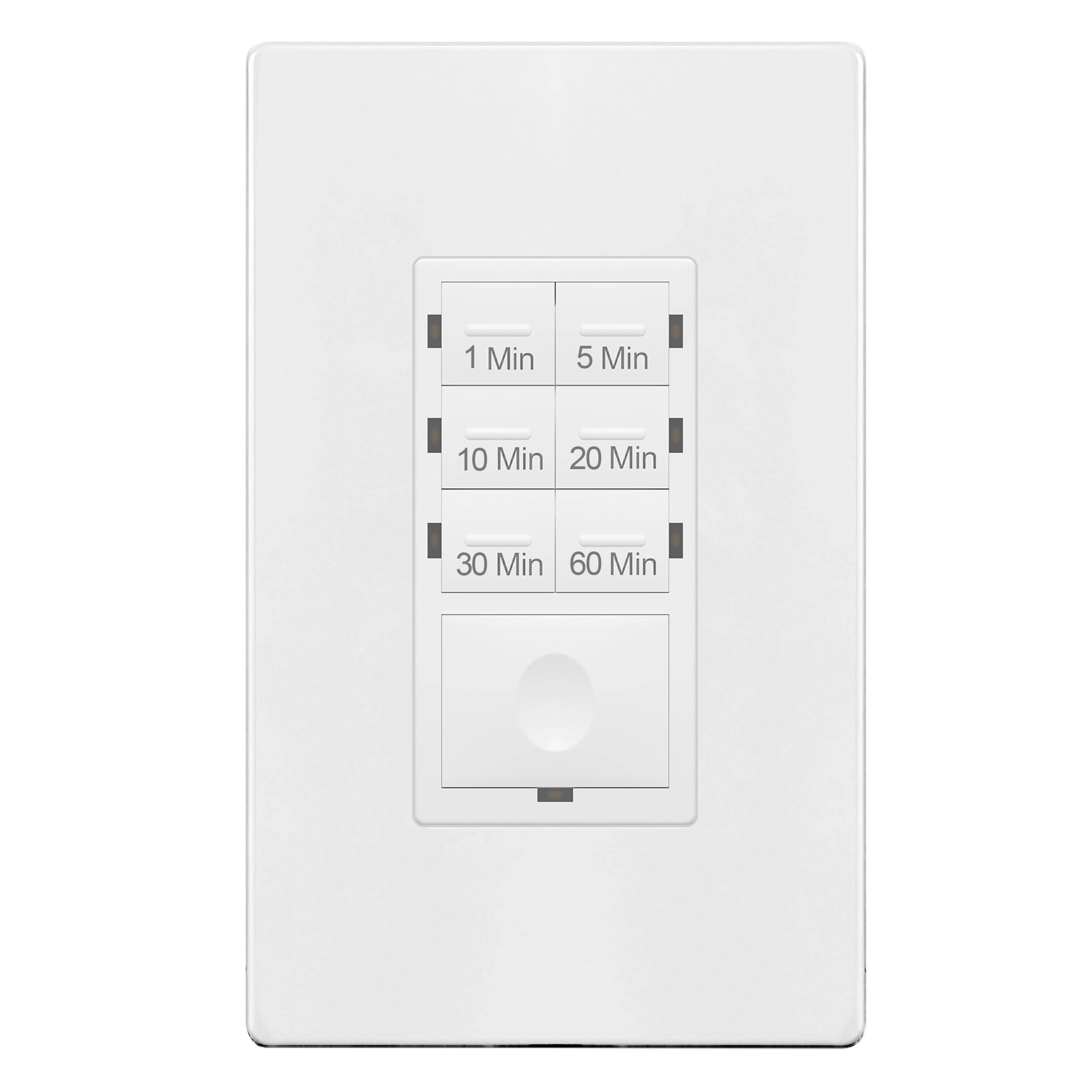 Photo 1 of ENERLITES 1-Hour Countdown Timer Switch, 1-5-10-20-30-60 Min, for Bathroom Fans, Heaters, Lights, LED Indicator, 120VAC 800W, No Neutral Wire Required, UL Listed, HET06-J6-W, White, 1 Pack