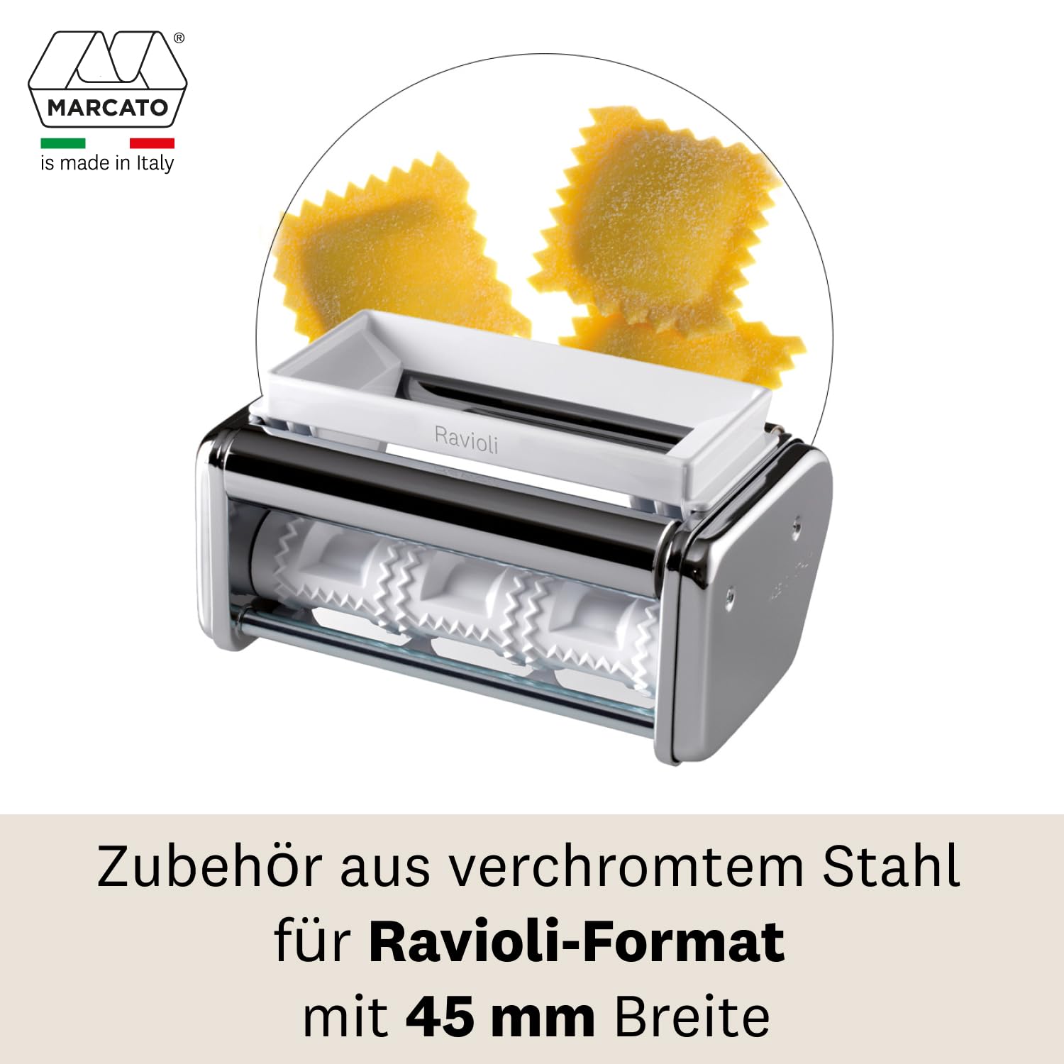 Marcato Ravioli-Maschine 150 mm kompatibel mit Atlas 150 Atlasmotor Nudelschneider Küchenzubehör