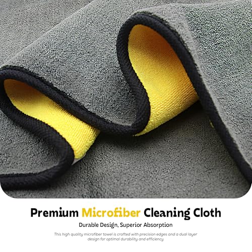 Image of MIORAH Microfiber Cleaning Cloth for Car & Home | Ultra Soft Dusting & Glass Cleaning Cloth - Lint-Free & Reusable (40X40Cm-3Pc)