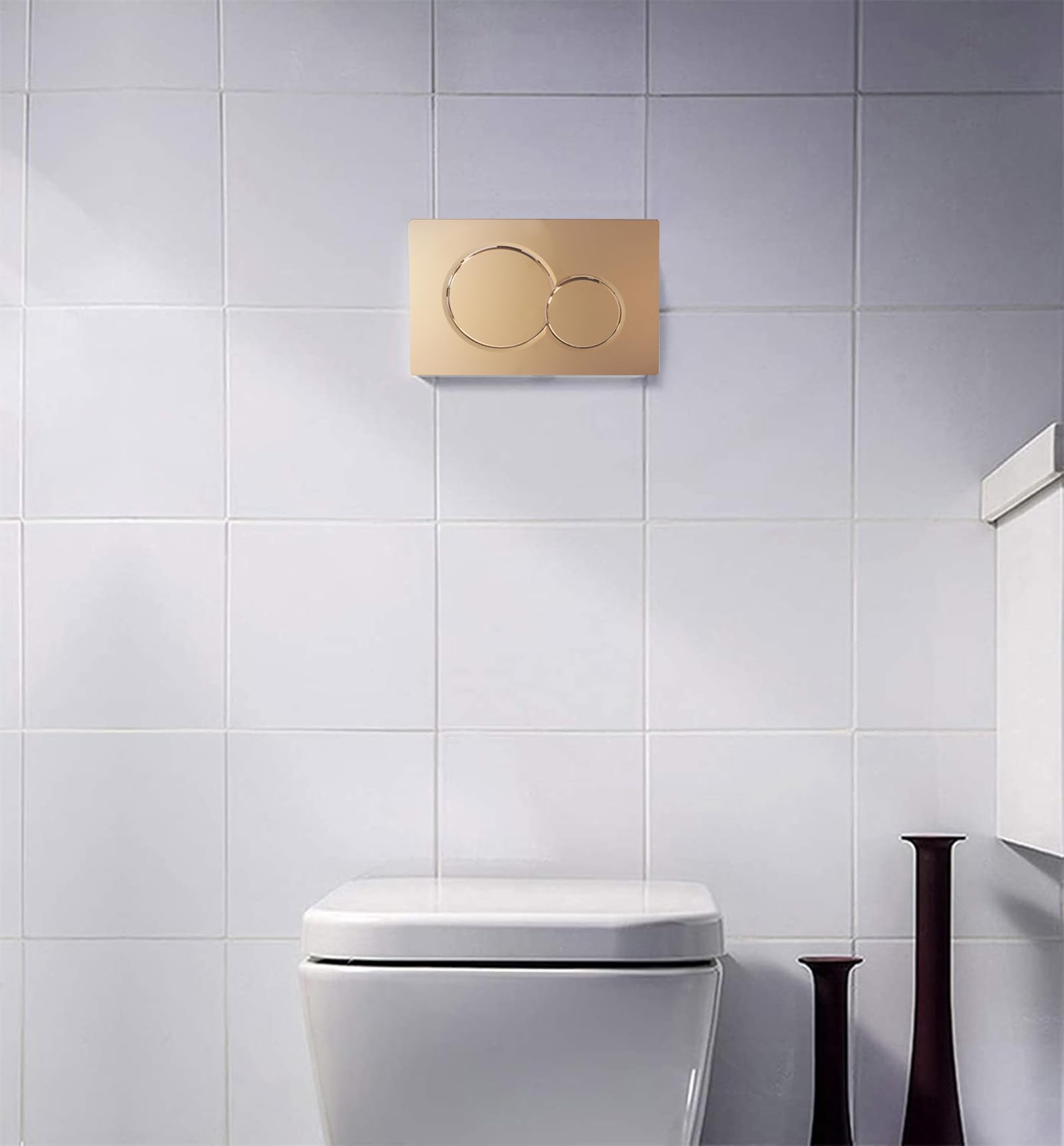 Piastra attuatore a doppio scarico compatibile con Geberit 115.770.46.6 Piastra attuatore per sciacquone WC Sigma01, oro lucido