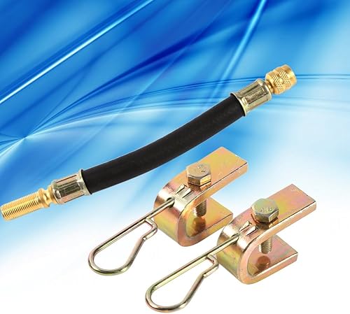 Miniatura 3 de Extensión de vástago de válvula de neumático de goma flexible de 5.512 in, 2 abrazaderas, adaptador extensor de válvula de neumático para camión,