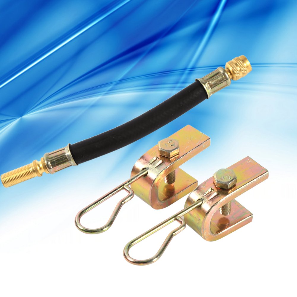 Yosoo 4 Pièces Rallonge Valve Pneu, Extension De Valve De Pneu En Acier Inoxydable Avec 2 Pinces Pour Camion, Bus, Voiture De Camping Car, Remorque