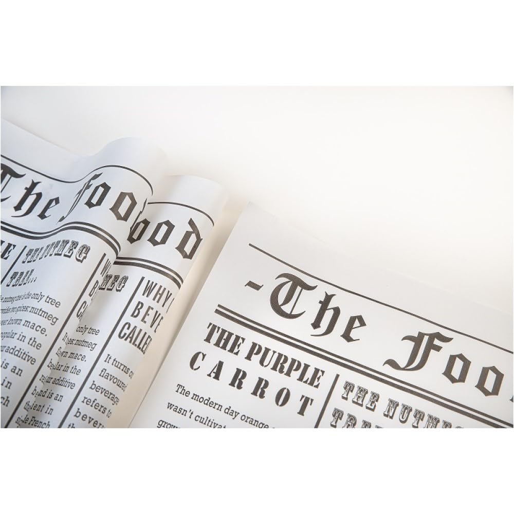 500 Fogli Carta Vegetale anti-umido antigrasso NEWSPAPER 30x40 cm 40 gr per alimenti oleosi, fritti o caldi