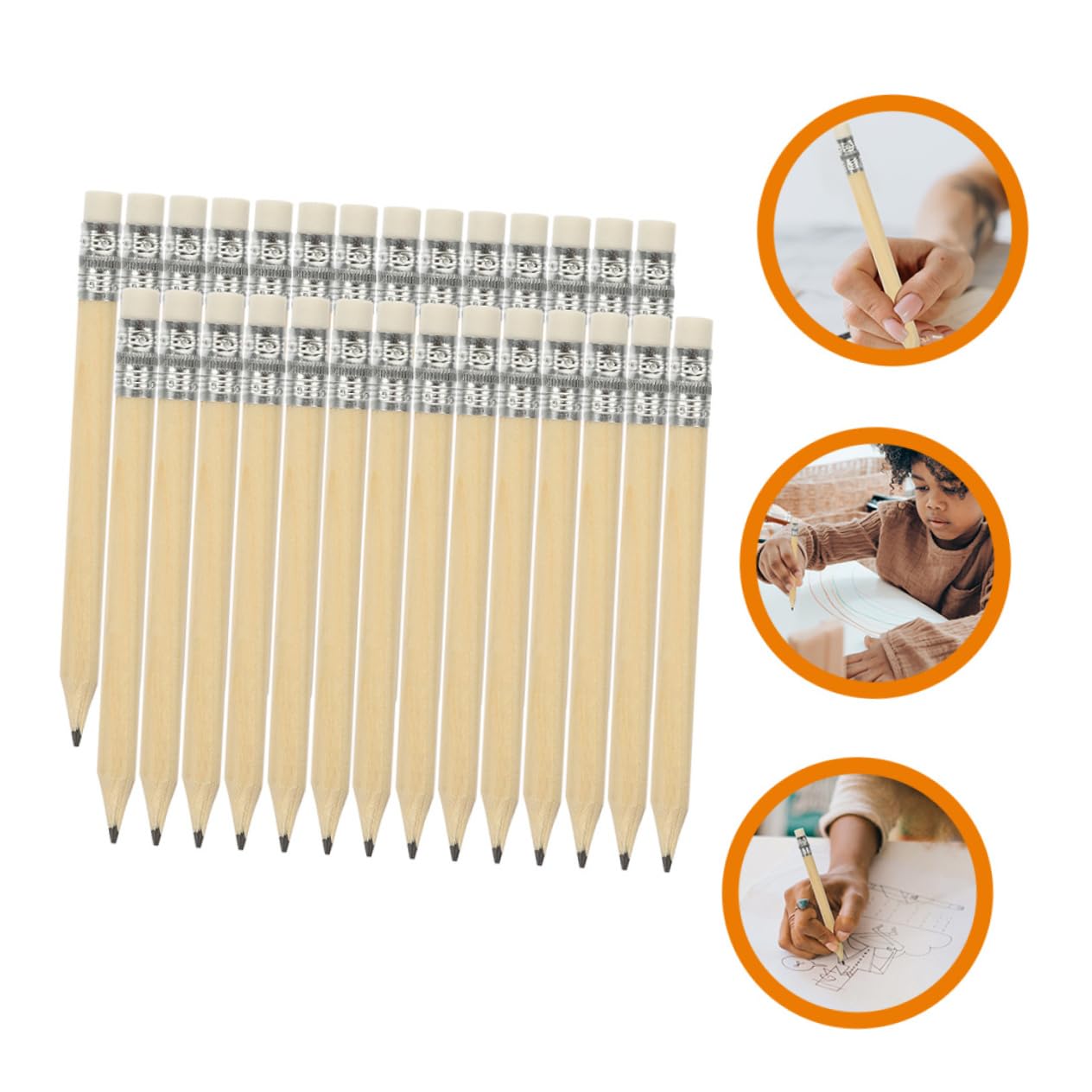 Housoutil 5 series Lápices Redondos Para Artistas Lápices Para Volver A La Escuela Para Escribir Para Dibujar De Carbón Pequeños De 100 piezas x 5