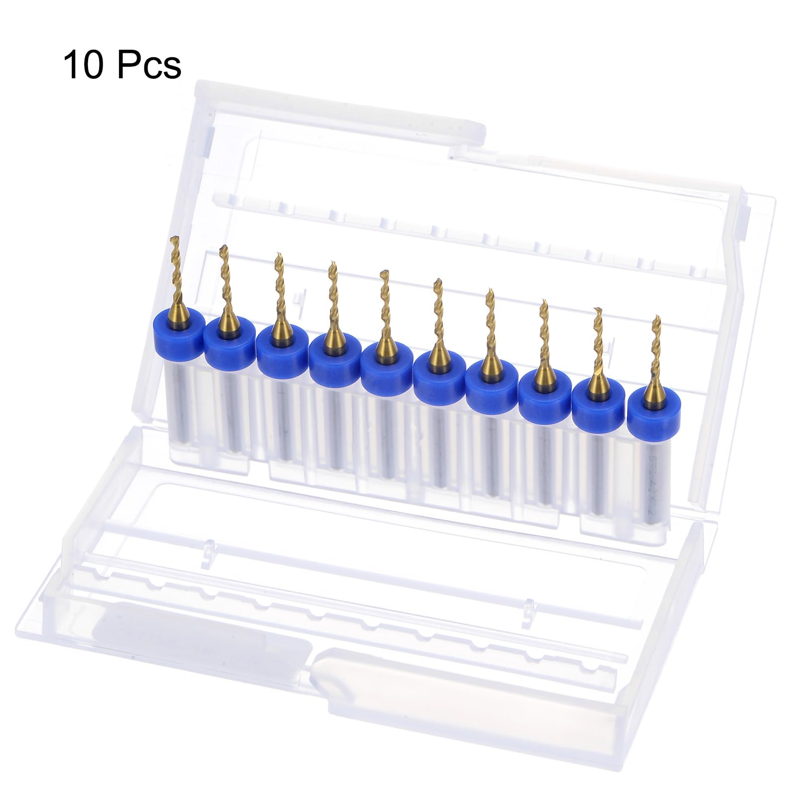 QUARKZMAN 10pz Punte per Trapano PCB 1/8" Gambo 1,4mm Set Mini Punte Trapano Micro Twist in Carburo Rivestito Titanio Strumento Perforazione Rotativa per Incisione CNC Gioielli Circuiti