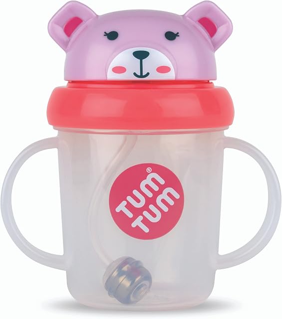 TUM TUM Tippy Up Free Flow Sippy Cup (No Valve), Sippy Cup for Toddlers, 200ml, BPA Free - Betsy Bear