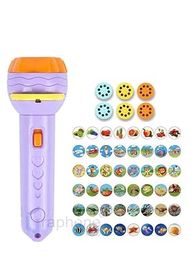 Graphene Bedtime Fun Kids Slide Projector Torch, Premium ABS Materials, Easy-to-Use Interchangeable Slides, Versatile Fl