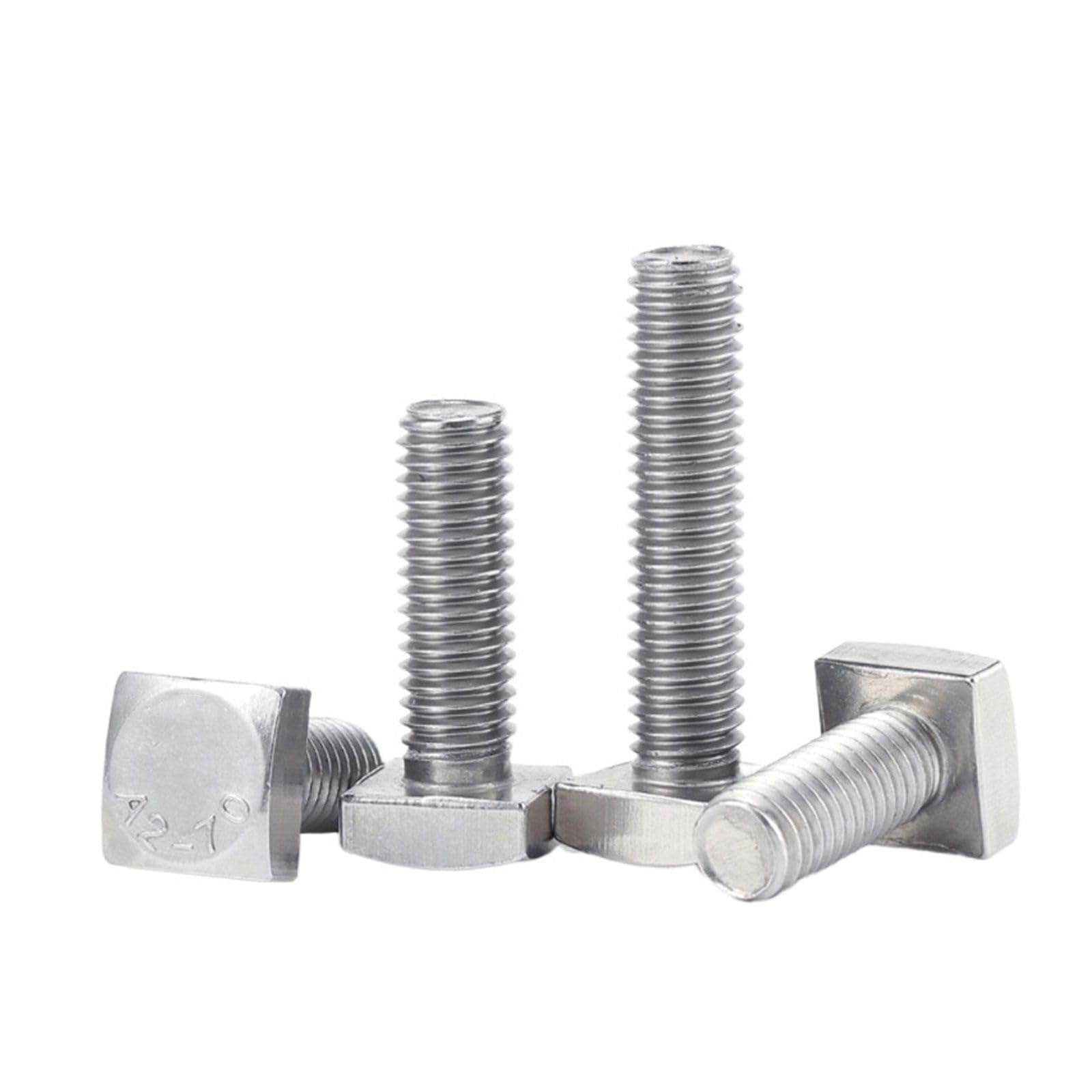 WEKONUMEX Square Head Bolts Screws, Square Head Screws 304 Stainless Steel A2-70 M4 To M12 8-100mm(8mm,M12(1Pcs))