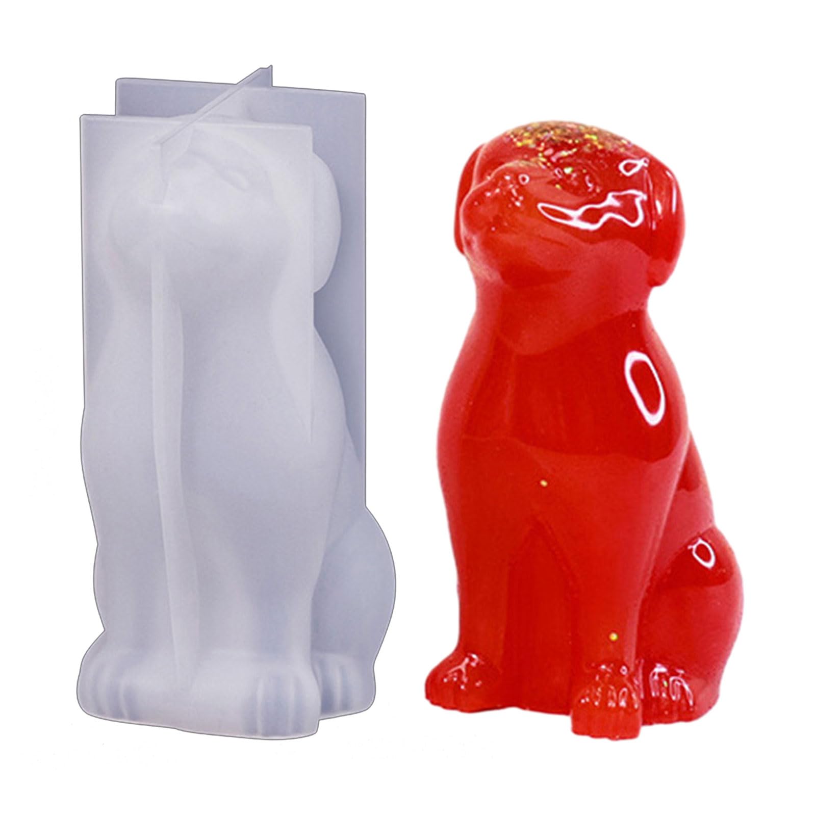 KUFptva 3D Animal Candle Mold Cat Dog Rabbit Candle Mold Silicone Epoxy Casting Resin Mould