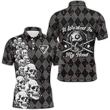Camisas Polo con Gráfico de Calavera y Llama de Billar de Moda para Hombre Verano Impresas en 3D Jugadores de Snooker y Billar Botón con Solapa Manga Corta Ropa Callejera