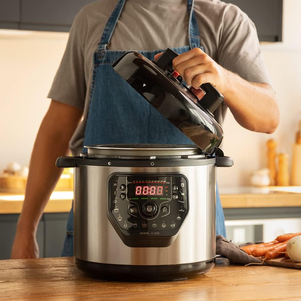 Cecotec Pentola programmabile con testa friggitrice ad aria GM H Fry. Robot da cucina multifunzione, 6 litri capacità, coperchio avanzato, programmabile 24h, temperatura regolabile, 02035 Cecotec Pentola programmabile con testa friggitrice ad aria GM H Fry. Robot da cucina multifunzione, 6 litri capacità, coperchio avanzato, programmabile 24h, temperatura regolabile, 02035