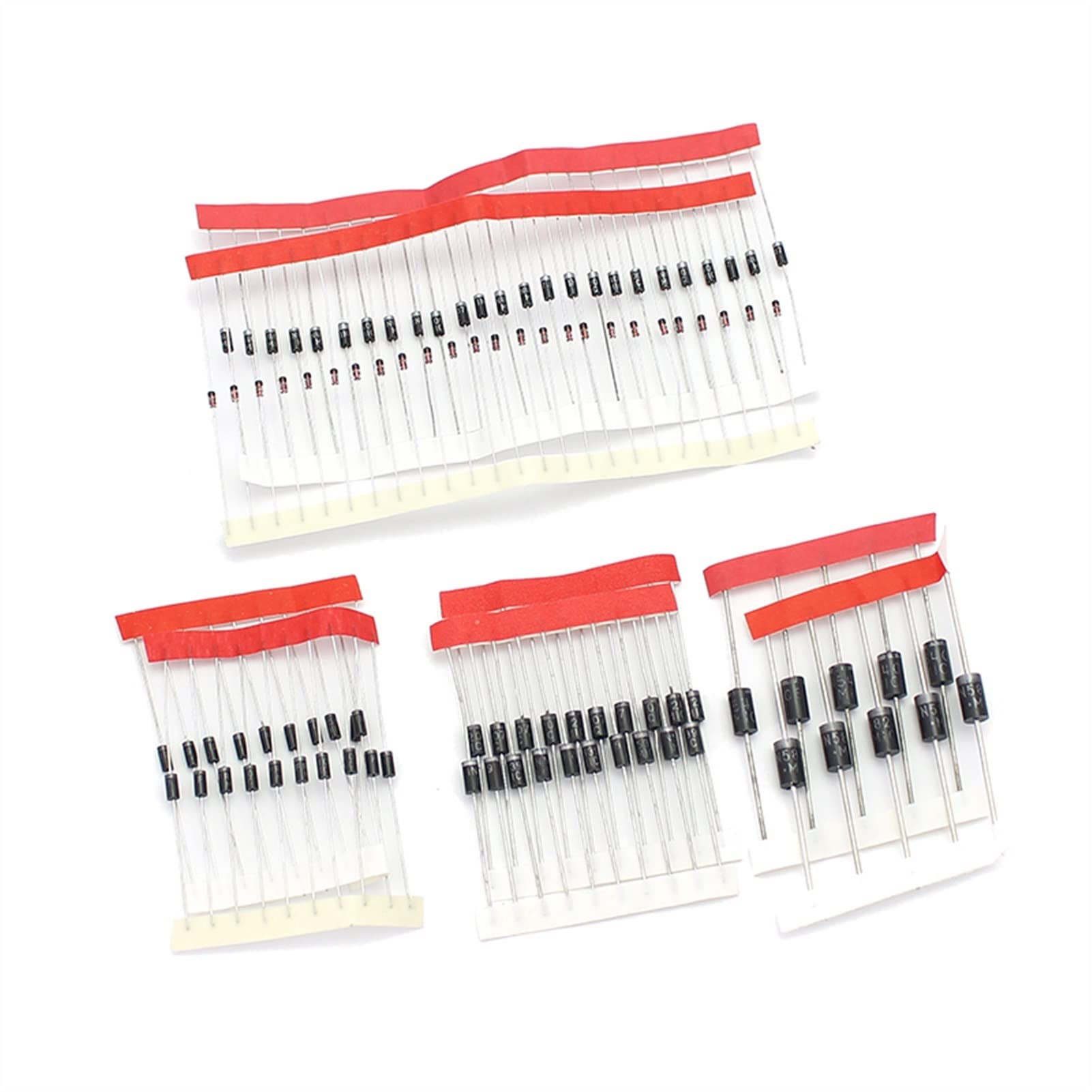 LED Diodes 100 pcs/lot Redresseur Diode Set Pack 1N4148 1N4007 1N5819 1N5399 1N5408 1N5822 FR107 FR207 Composants Électroniques DIY Kit Assorti Diodes