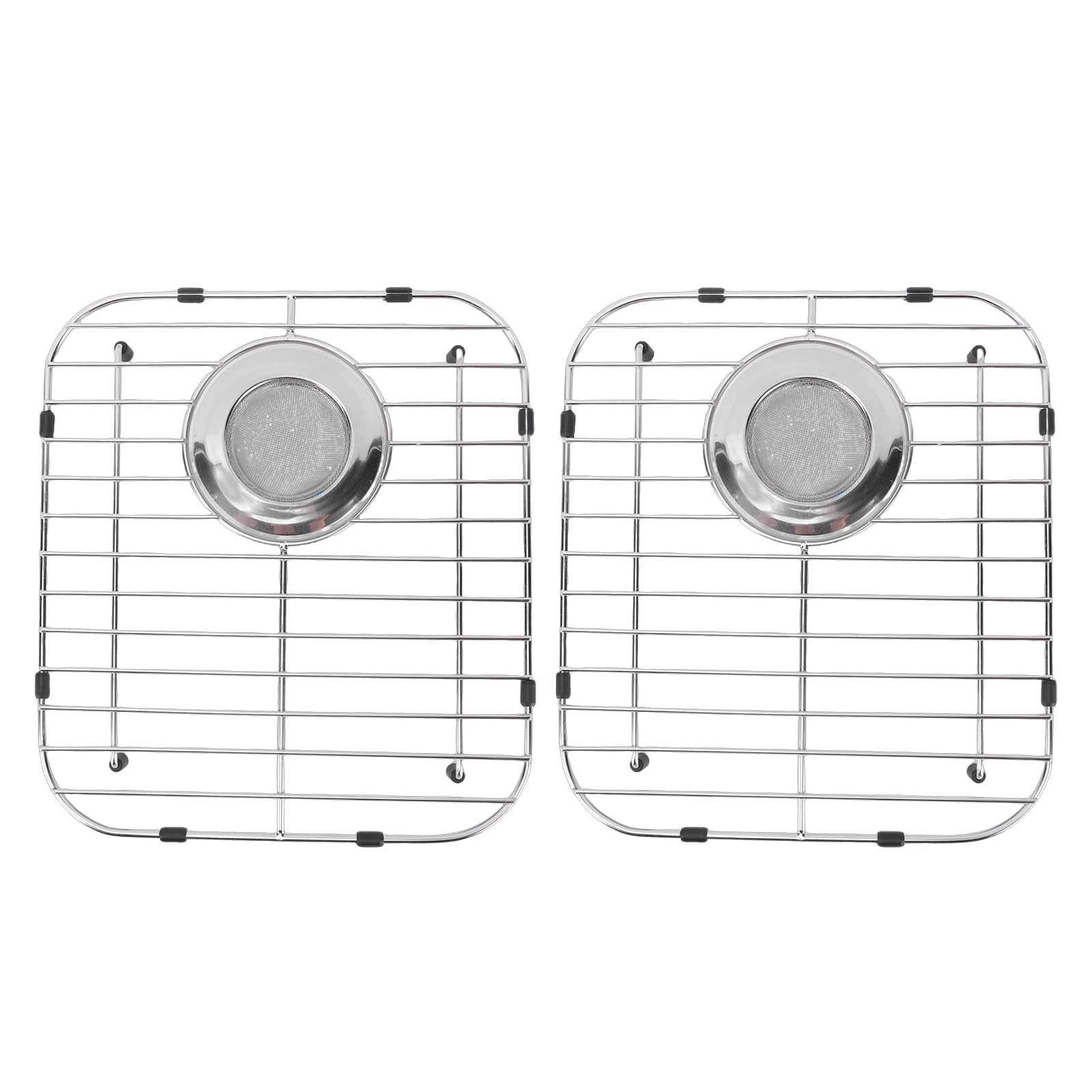 Griglia per lavello in acciaio inox, 33,3 x 30 cm, scolapiatti con design aperto per una ventilazione ottimale, protezione per lavello per scarico da 8,9 cm.