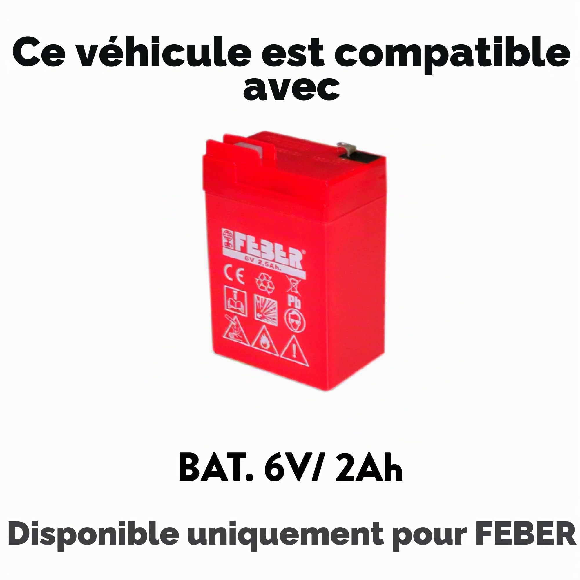 Feber - Quad Racy Bluey 6V, Voiture électrique pour garçons et Filles de 18 Mois à 3 Ans, avec accélérateur, Grandes Roues pour la stabilité, jusqu'à 40 Min d'autonomie, Chargeur Inclus(FEQ06000)