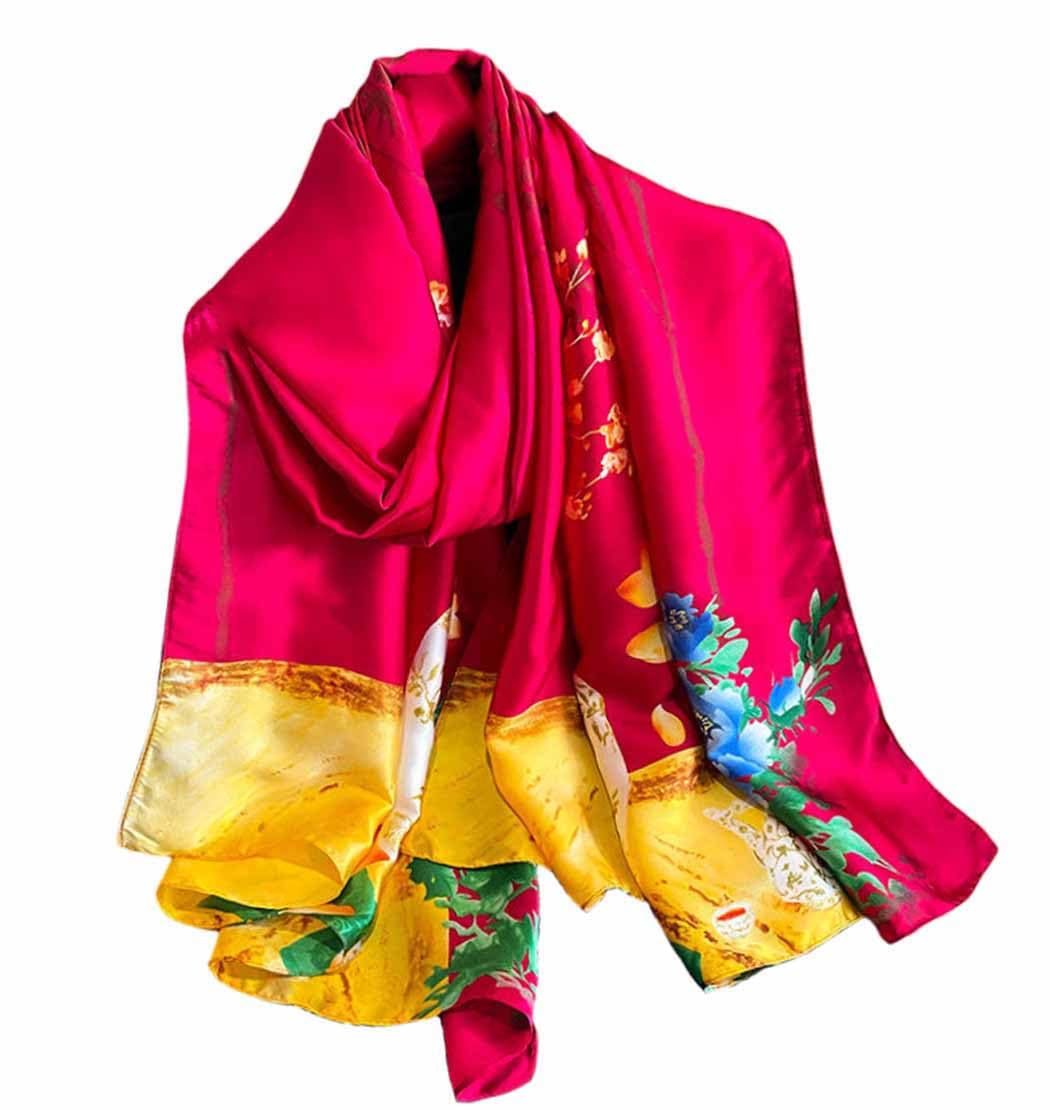 Xyueanlo Scarfs for Women Lightweight Scarves Fashion Print Floral Pattern Head Scarf Wraps Shawls (Red)