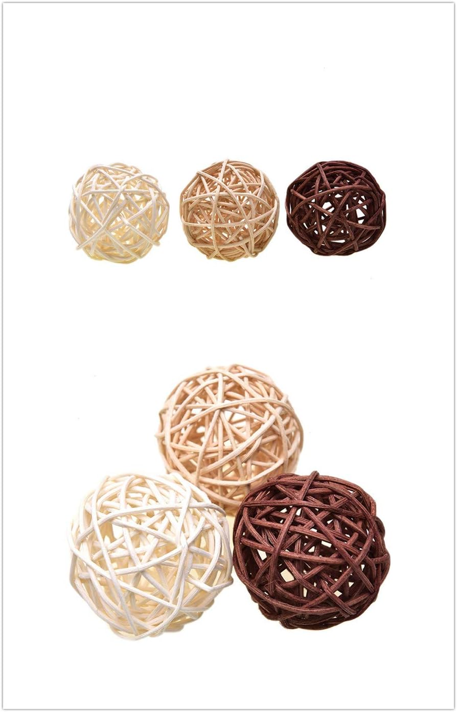 Pemalin Natural Decorative Wicker Rattan Balls- Vase Filler, House Ornament, Christmas Tree Garden Wedding Party Coffee Table Decoration,Craft DIY, Parrot, Bird Toys Balls. : Home & Kitchen