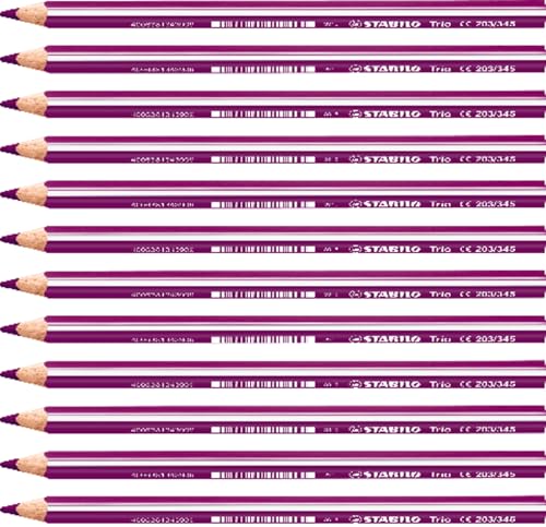 STABILO - Dreikant-Buntstift - Trio dick - 12er Pack - rotviolett