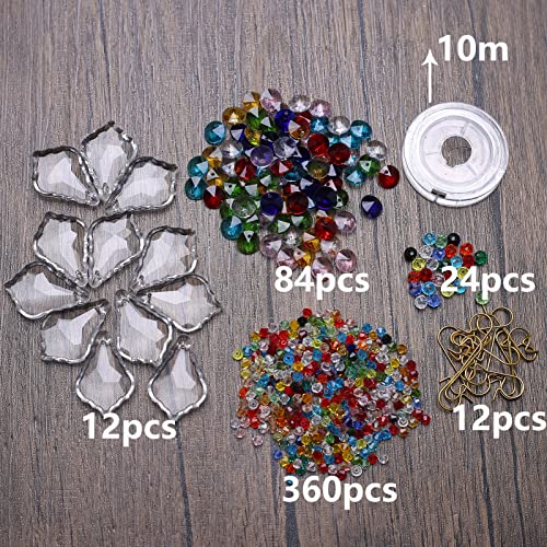 ToBeIT 12pcs Crystal Sun Catcher Conjures Light Reflections Decorative Pendant DIY Suncatcher Set - Image 2