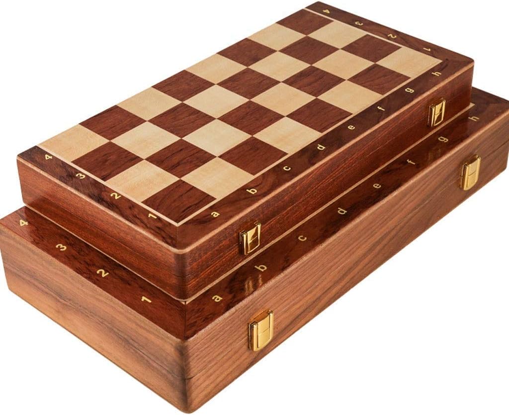 Chess Set Chess Wooden Chess Foldable Chess Set Board with Portable Folding Interior Storage Travel Chess Game Board Chess Set (Leisure Puzzle Family Entertainment) (45cm)
