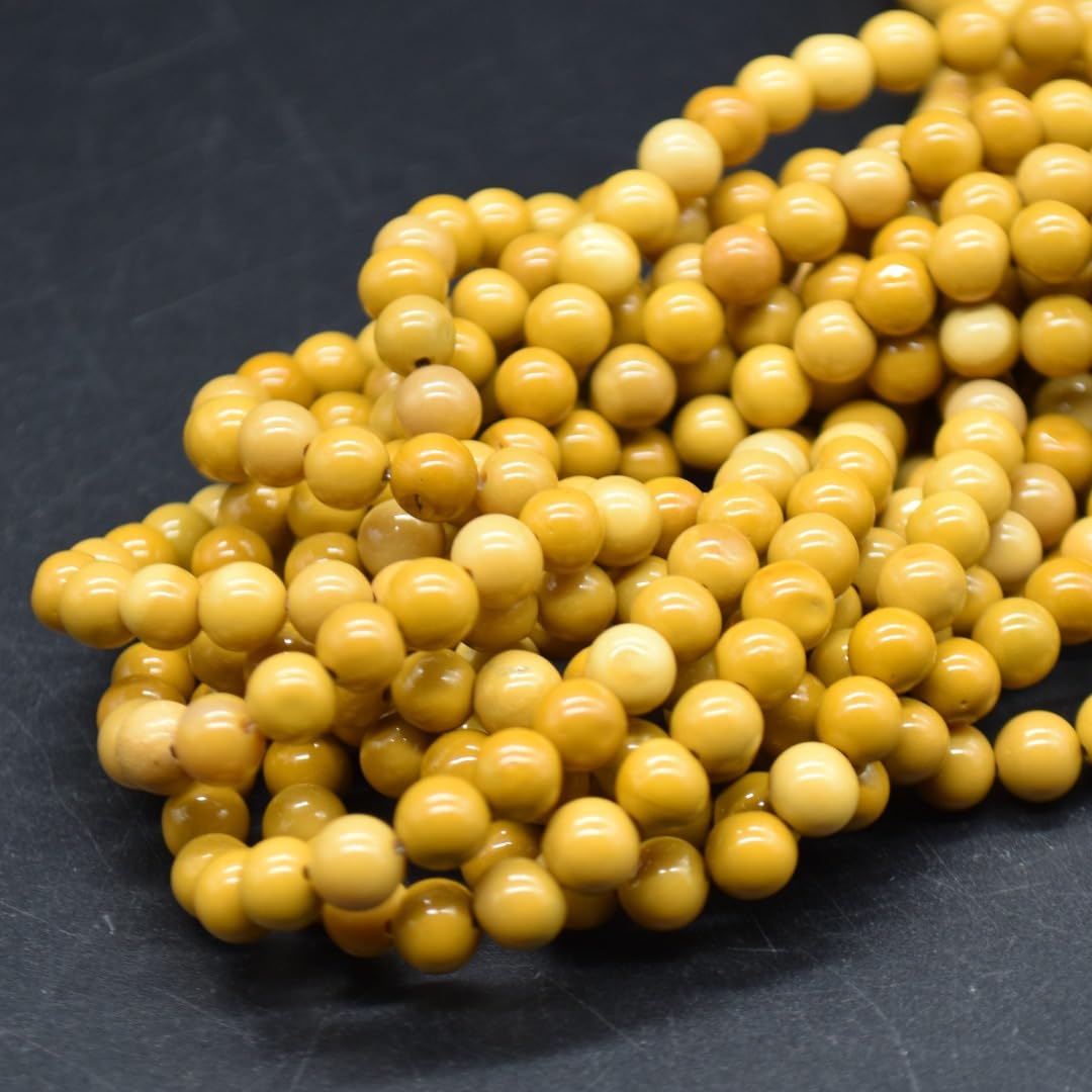 Australian Yellow Mookaite/Mookite Gemstone Round Beads - 6mm - 15'' Strand