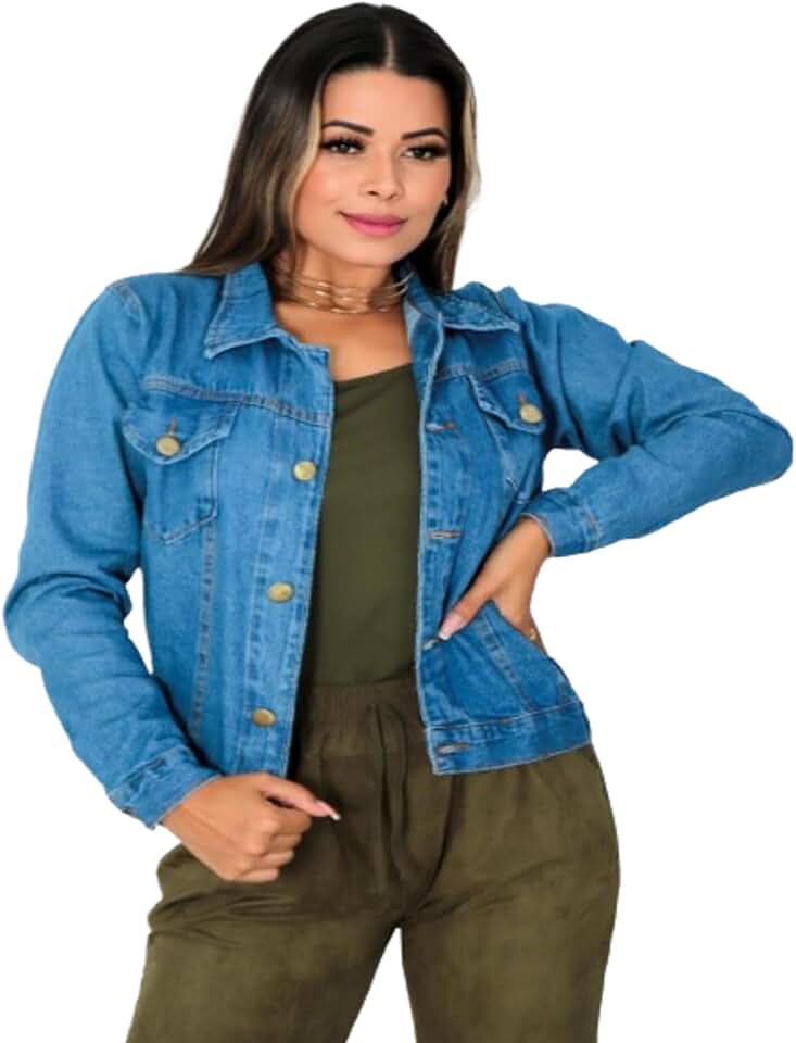 Jaqueta Jeans Premium Tradicional Feminina - Azul