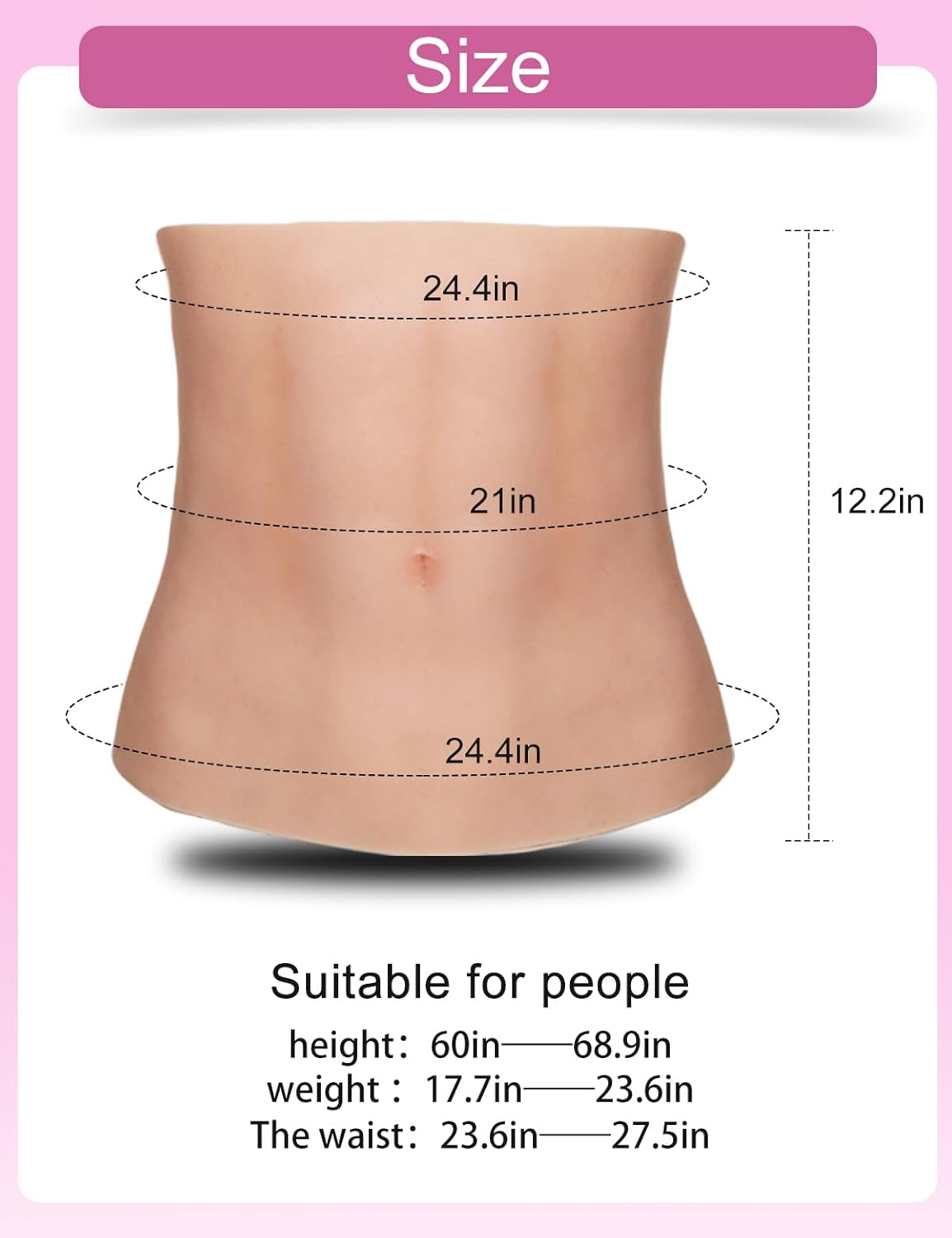 Female Silicone Fake Abdominal Muscles for Detailed Makeup for Cosplay Take Photos Realistic Muscle Texture Ivory