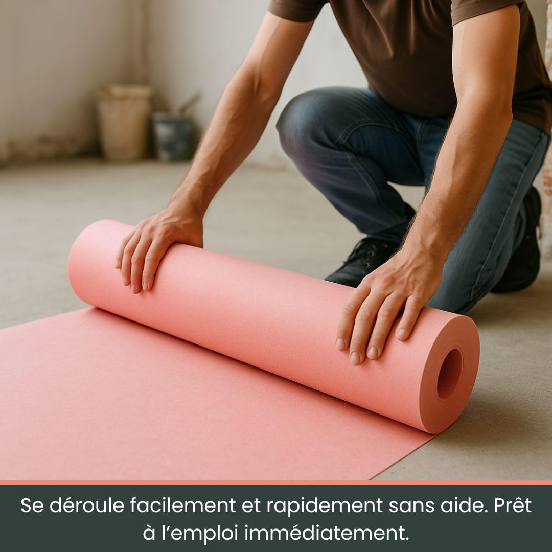 Perfect Cover Polycover (0,75x100m / 75m² / 140gsm) – Feutrine Protection Sol, Rouleau Protection Peinture, Revêtement Antidérapant Étanche Pour Rénovation, Travaux, Peinture, Chantier