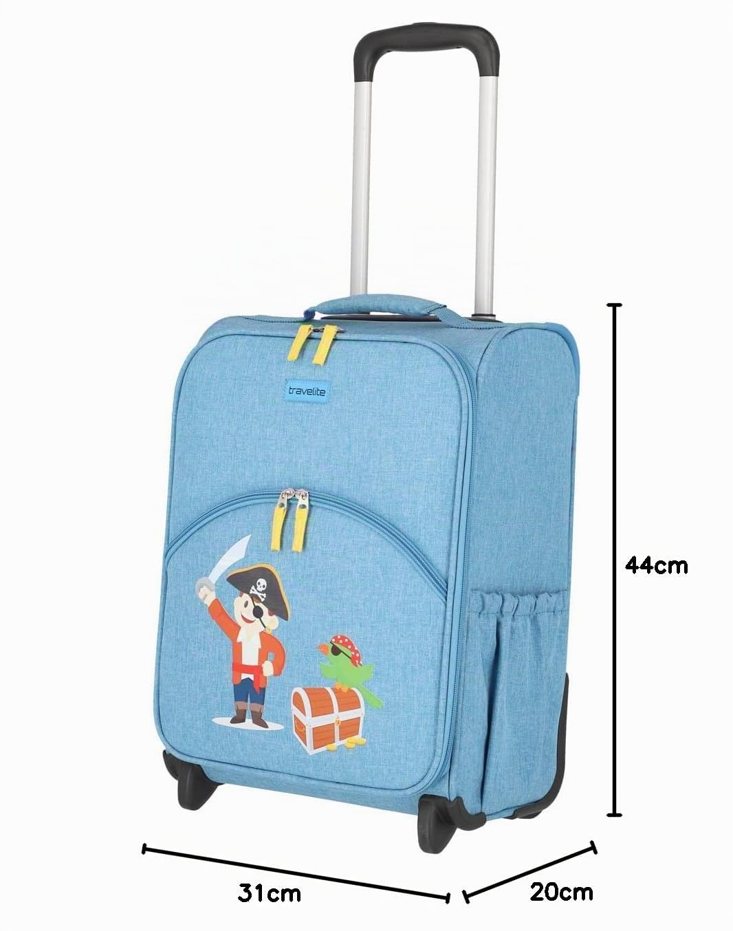 Travelite Kinderkoffer mit 2 Rollen, Kindergepäck für Mini-Weltentdecker, Youngster, Handgepäck Reisekoffer Kindertrolley, 44cm, 20 Liter, 1,9kg