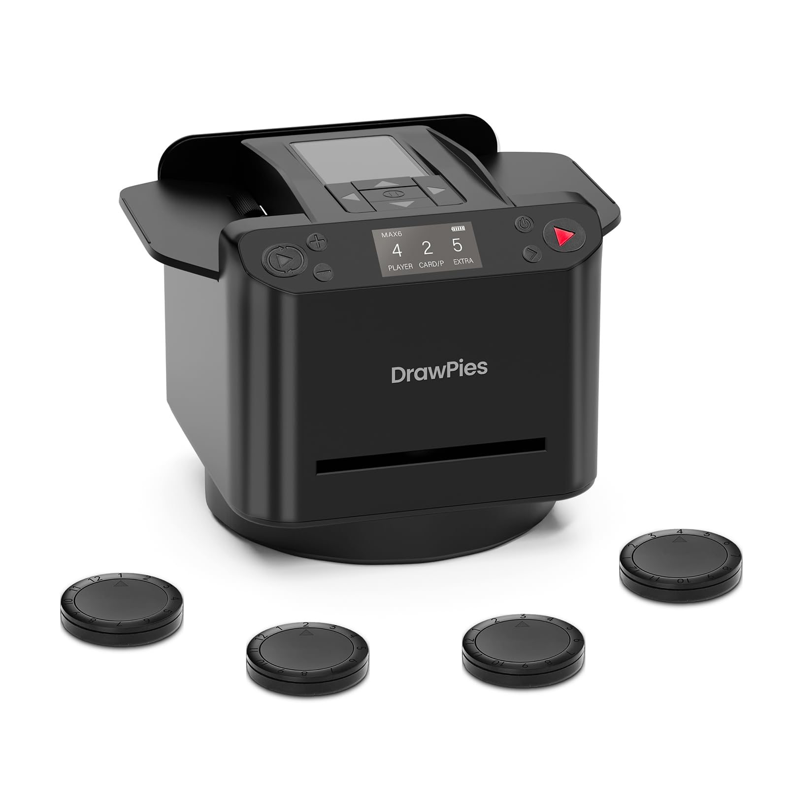 Automatic Card shuffler and Dealer 2-in-1 Machine 2025, 1-12 Player, Rotatable 360°, Remote Card Calling, Ultra Quiet, Rechargeable, for Board Games and Poker, Casino Card, UNO, Five Crowns