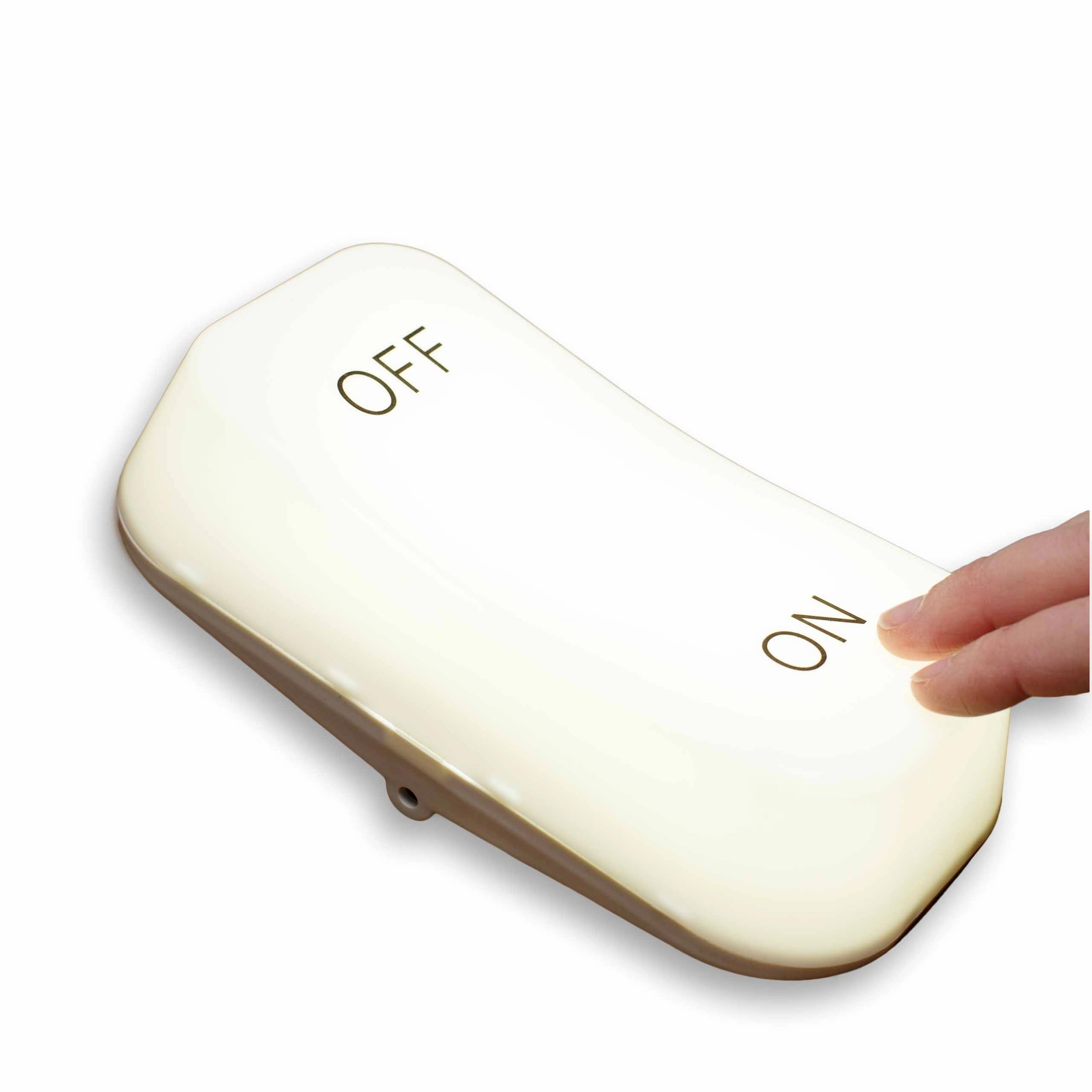 On/Off Switch Light - Giant Rocker Night Light, Portable Battery Powered Bedside Lamp with 2 Brightness Settings, Warm 360 Glow LED Mood Light for Bedroom, Office & Nursery - Motion Sensor Technology