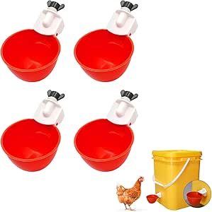 SacJkt Abreuvoir Poules, 4 Pièces Abreuvoir Poules Automatique Kit Abreuvoir Volaille Automatique Pour Tasses Pour 1063563